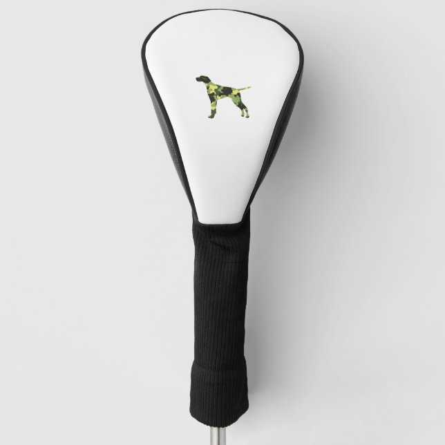 Deutscher Kurzzeiger _ Hund Camouflage Silhouette Golf Headcover (Vorderseite)