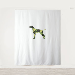 Deutscher Kurzzeiger _ Hund Camouflage Silhouette Wandteppich