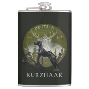 Deutscher Kurzzeiger , Jagdlogo Flachmann