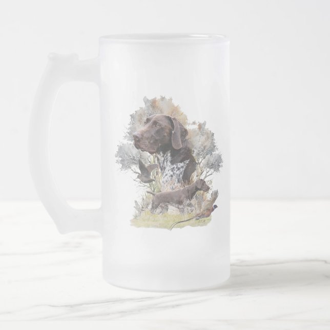 Deutscher Kurzzeiger Mattglas Bierglas (Links)