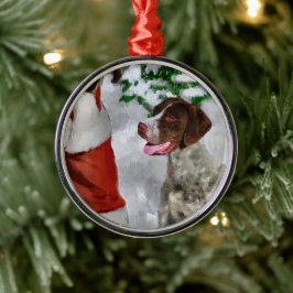 Deutscher Kurzzeiger mit Weihnachten Ornament Aus Metall