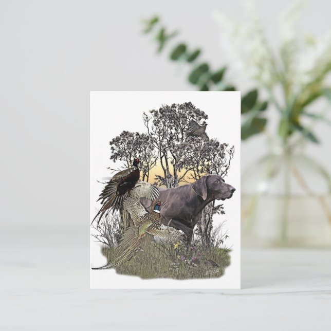 Deutscher Kurzzeiger Postkarte (Stehend Vorderseite)