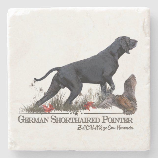 Deutscher Kurzzeiger, ZACHAR-Tapisserie Steinuntersetzer (Vorderseite)