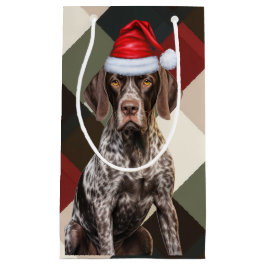 Deutscher Kurzzeitpointer Holiday Kariert Weihnach Kleine Geschenktüte