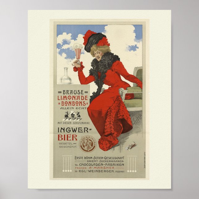 Deutscher Lemonade Bon Bons Vintag Style Poster (Vorne)