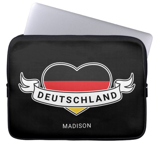 Deutscher Liebe individuelle Name Laptopschutzhülle (Vorderseite)