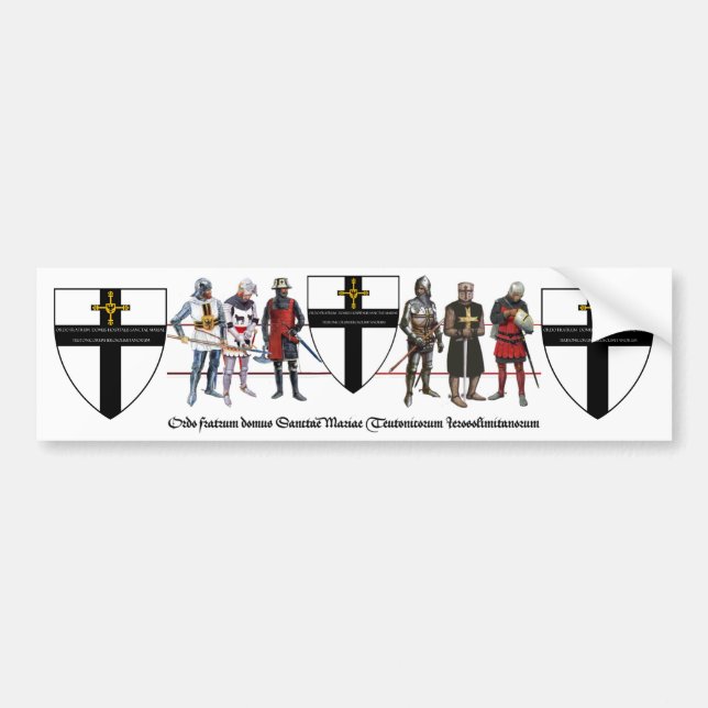 Deutscher Orden Ritter mit Wappen Autoaufkleber (Vorne)