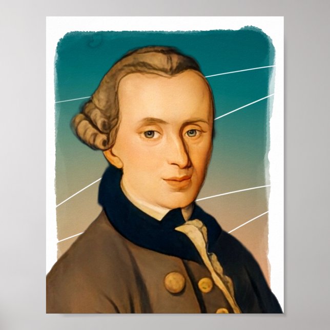 Deutscher Philosoph Immanuel Kant Illustration Poster (Vorne)