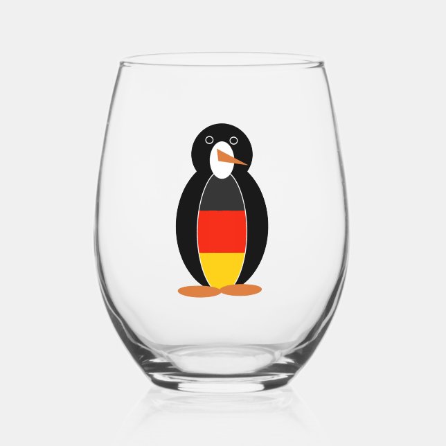 Deutscher Pinguin — Deutscher Pinguin Weinglas Ohne Stiel (Vorderseite)