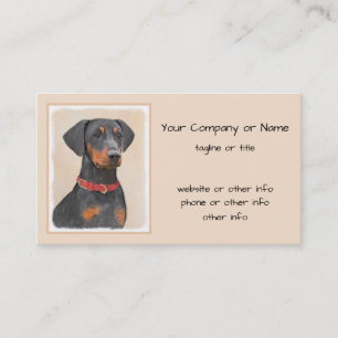 Deutscher Pinscher Malerei Original Tier Kunst Visitenkarte