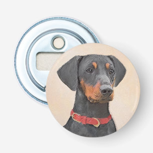 Deutscher Pinscher Malerei Originale Tierkunst Flaschenöffner