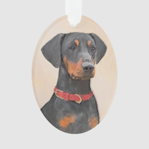 Deutscher Pinscher Malerei Originale Tierkunst Ornament