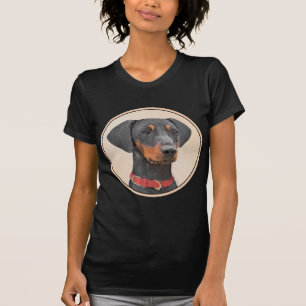 Deutscher Pinscher Malerei Originale Tierkunst T-Shirt
