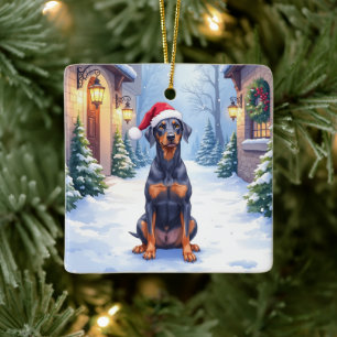 Deutscher Pinscher Schneidiger Hof Santa Hut Keramikornament