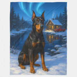 Deutscher Pinscher Urlaub  Fleecedecke