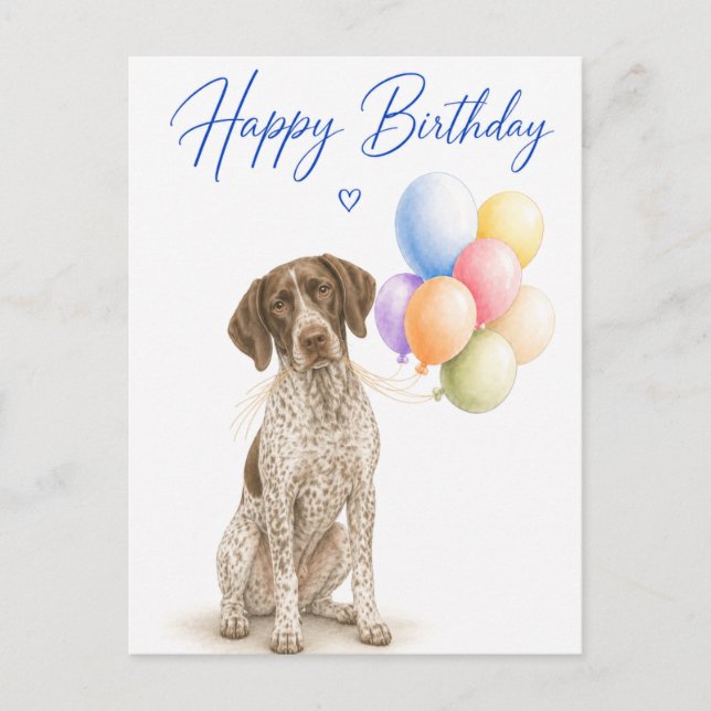 Deutscher Pointer Geburtstag Postkarte (Vorderseite)