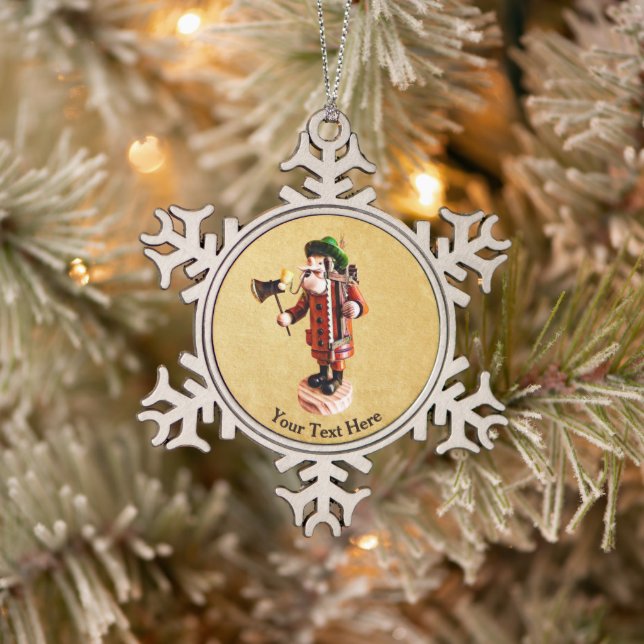 Deutscher "Raucher Man" - Anfängerbrenner Schneeflocken Zinn-Ornament (Baum)