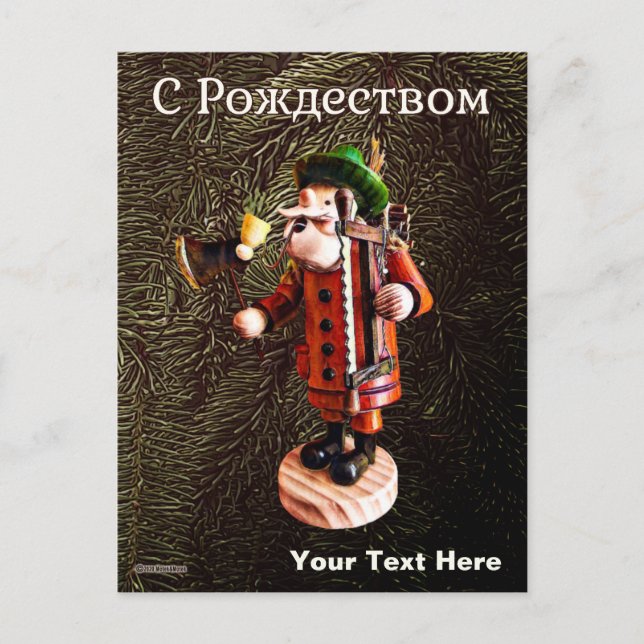 Deutscher "Raucher-Mann" Ankerbrenner - Weihnachte Postkarte (Vorderseite)