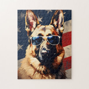Deutscher Schäferhund 4. Juli Unabhängigkeitstag