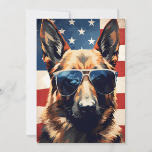 Deutscher Schäferhund 4. Juli Unabhängigkeitstag Feiertagskarte