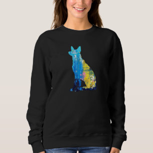 Deutscher Schäferhund Abstrakte Malerei Kunst farb Sweatshirt