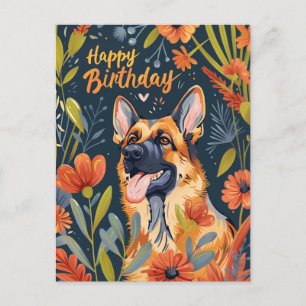 Deutscher Schäferhund Alles Gute zum Geburtstag  Postkarte