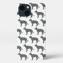 Deutscher Schäferhund Alsatian Dog Silhouette Grid iPhone Hülle