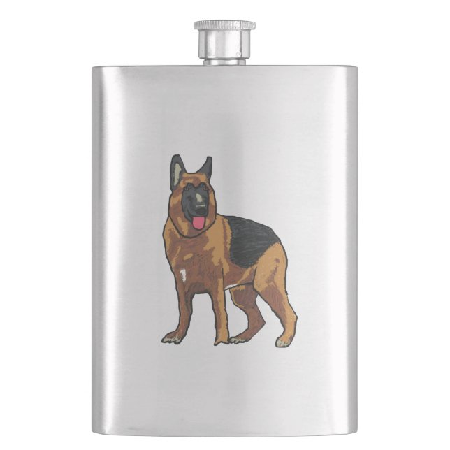 Deutscher Schäferhund Alsatian Flachmann (Vorderseite)