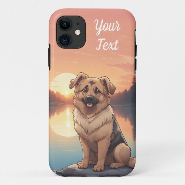 Deutscher Schäferhund am See Case-Mate iPhone Hülle (Rückseite)