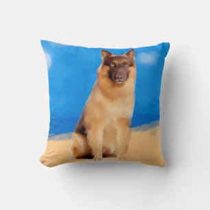 Deutscher Schäferhund am Strand Kissen