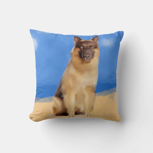 Deutscher Schäferhund am Strand Kissen (Vorderseite)