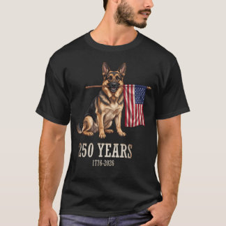 Deutscher Schäferhund Amerikanische Flagge 250 Jah T-Shirt