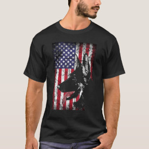 Deutscher Schäferhund Amerikanische Flagge Hund Mä T-Shirt