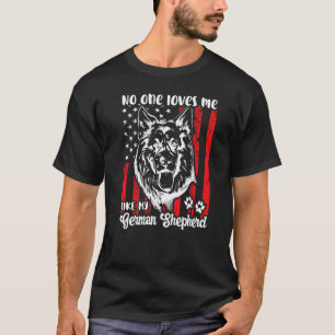 Deutscher Schäferhund Amerikanische Flagge Hund Ni T-Shirt