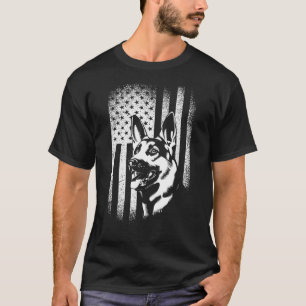 Deutscher Schäferhund Amerikanische Flagge Hund Pa T-Shirt