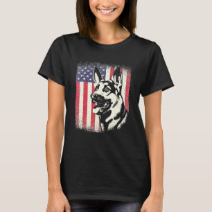 Deutscher Schäferhund Amerikanische Flagge Patriot T-Shirt