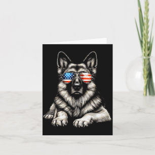 Deutscher Schäferhund Amerikanische Flagge Sungles Karte
