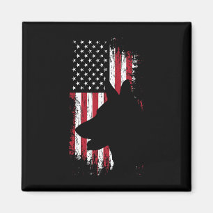 Deutscher Schäferhund Amerikanisches Flaggen-Shirt Magnet
