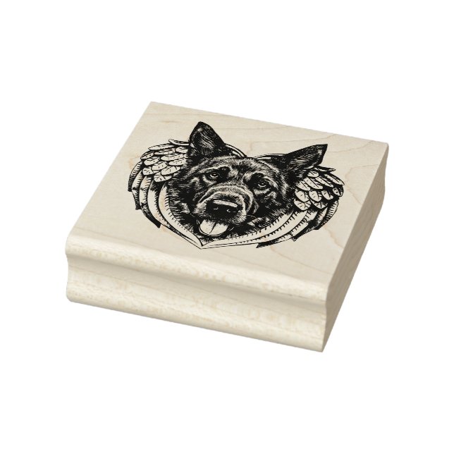 Deutscher Schäferhund Angel Hundeleiter Kunstbeisp Gummistempel (Stempel)