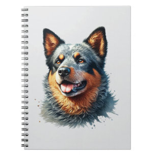 Deutscher Schäferhund Aquarell-Porträt  Notizblock