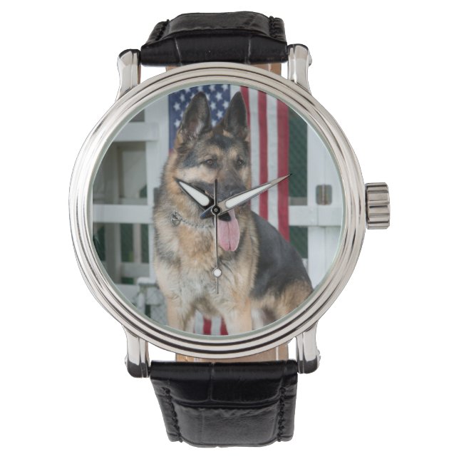 Deutscher Schäferhund Armbanduhr (Vorderseite)