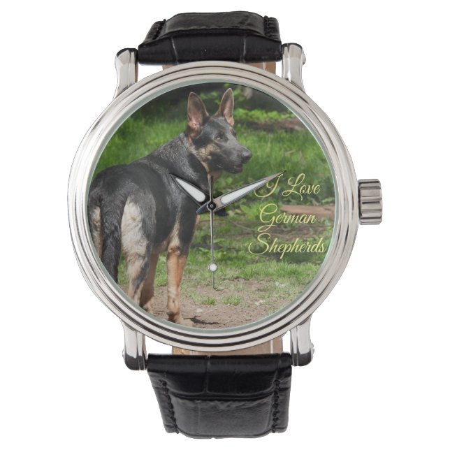Deutscher Schäferhund Armbanduhr (Vorderseite)