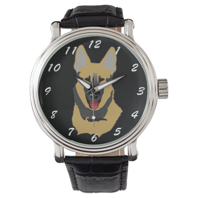 Deutscher Schäferhund Armbanduhr (Vorderseite)