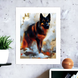Deutscher Schäferhund Atemberaubend Portrait Poster