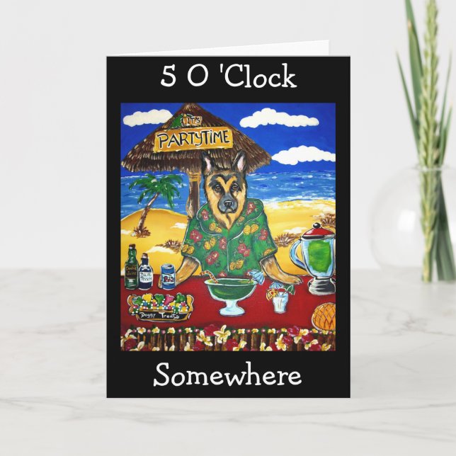 Deutscher Schäferhund-Barkeeper Karte (Vorderseite)