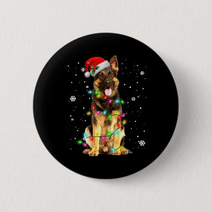 Deutscher Schäferhund Baum Weihnachtspullover Xmas Button