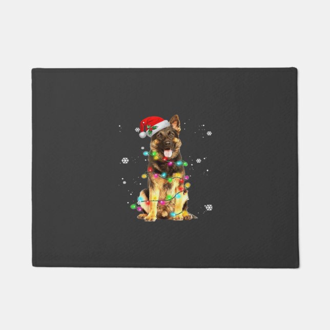 Deutscher Schäferhund Baum Weihnachtspullover Xmas Fußmatte (Vorderseite)