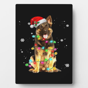 Deutscher Schäferhund Baum Weihnachtsschwester Xma Fotoplatte