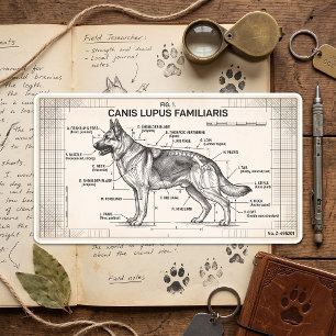 Deutscher Schäferhund Bauplan Quadratischer Aufkleber