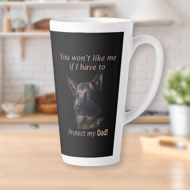 Deutscher Schäferhund beschütze meinen Vater Riese Milchtasse (German Shepherd Protect My Dad Giant Coffee Mug)